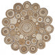 Multi-Toned Intricate Circle Natural Jute Area Rug