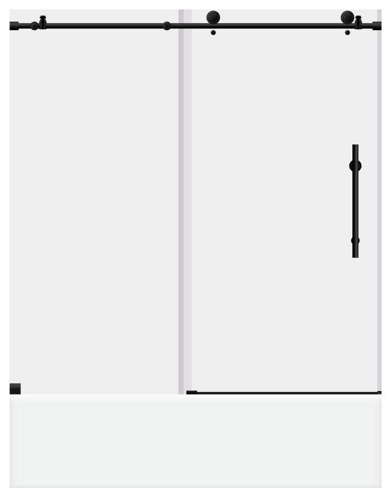 56-60x62" Sliding Bathtub Door Ultra-C Matte Black