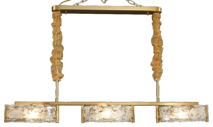 Tongeren | Gold Long Art Glass 3 Head Design Creative Led Luxury Chandelier