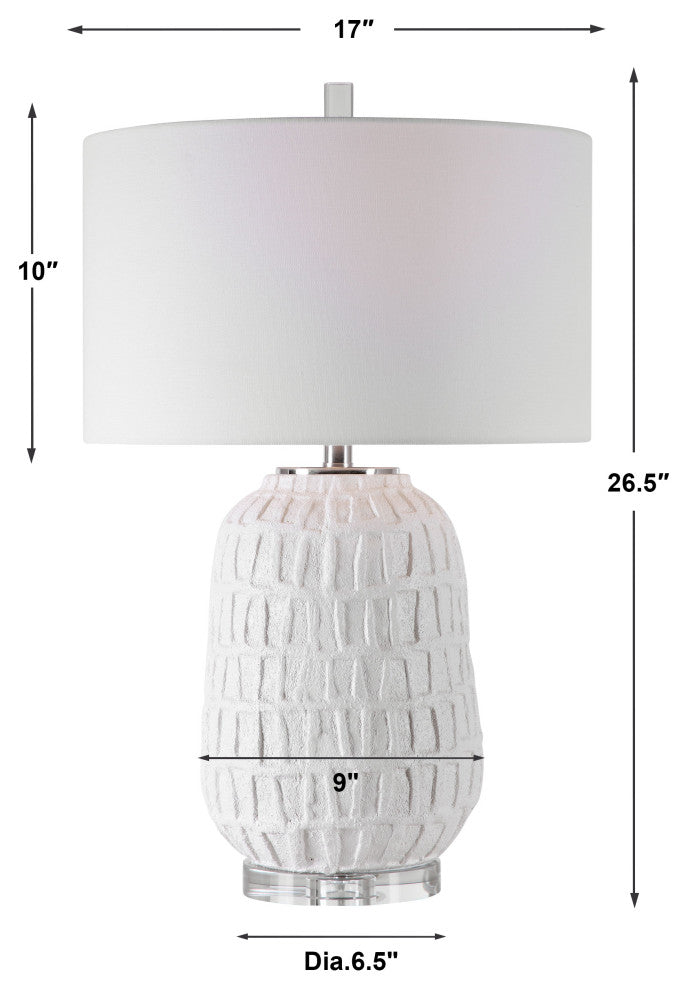 Uttermost Caelina Textured White Table Lamp