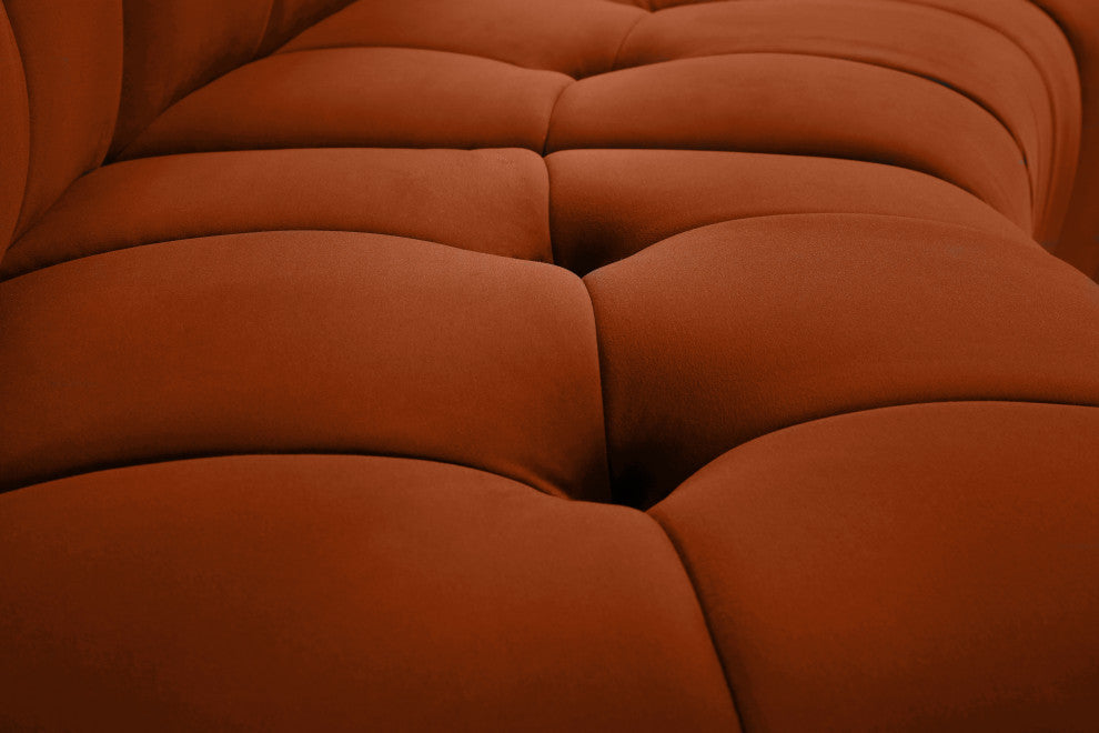 Limitless Velvet Upholstered 13-Piece Modular Sectional, Cognac