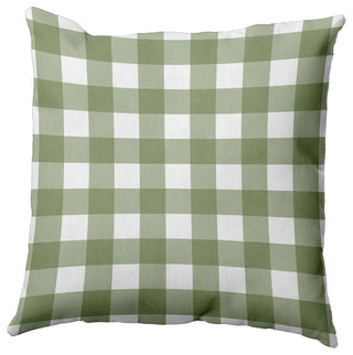 Gingham Plaid Indoor/Outdoor Throw Pillow, Scallion, 20"x20"