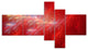 Mystic Red Thunder Sky, Abstract Canvas Art Print, 60"x32", 5 panels