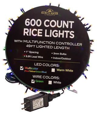 600 Light, 49' Multi-Color LED Rice Light Set