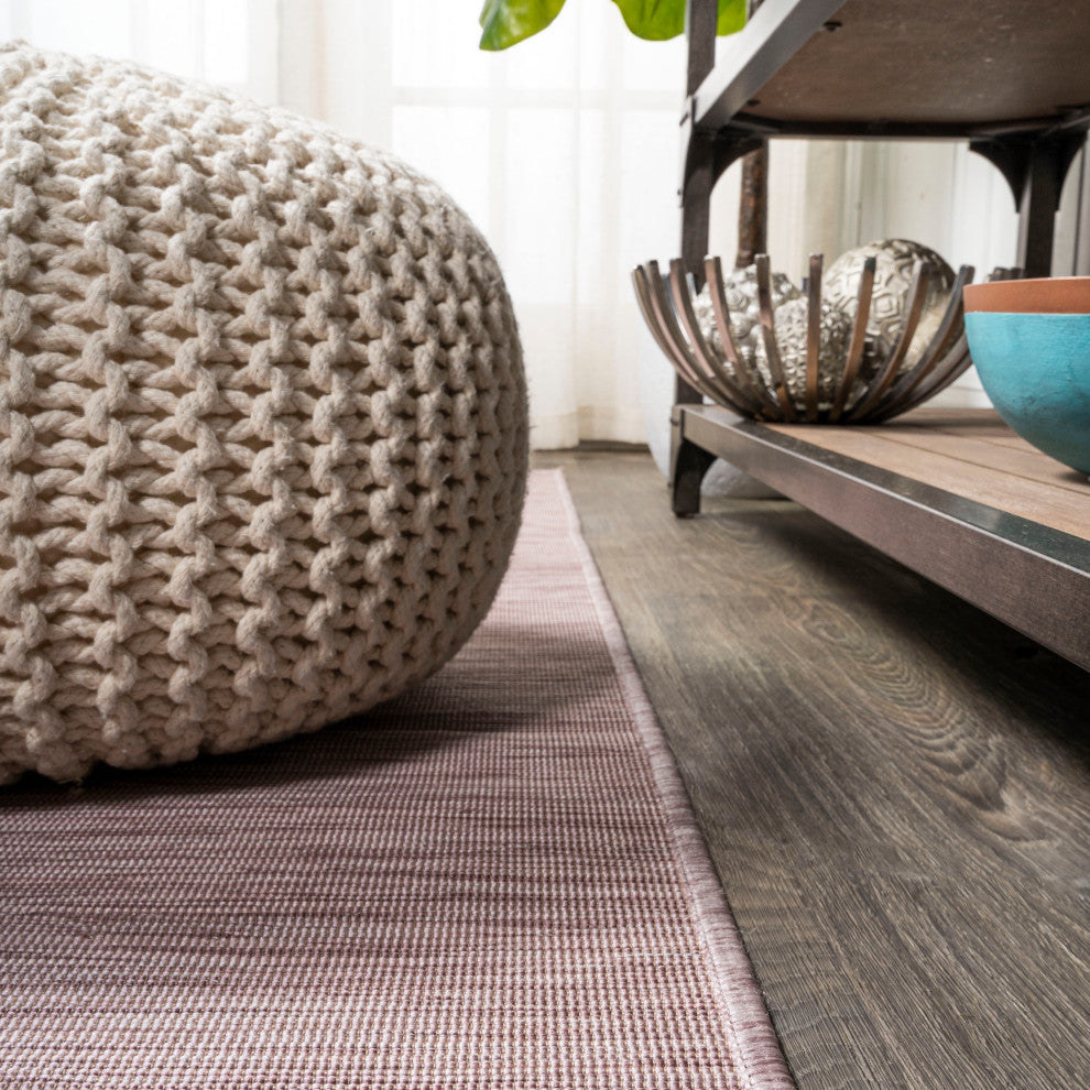 Ethan Modern Flatweave Solid, Pink, 9 X 12