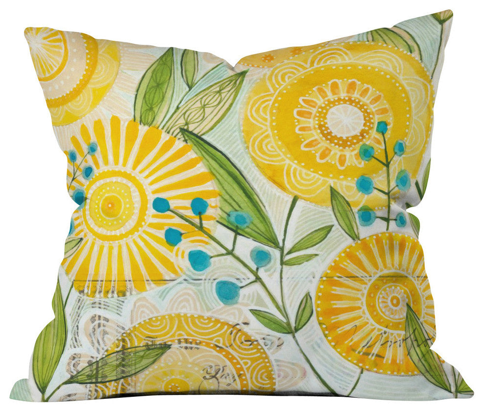 Cori Dantini Sun Burst Flowers Outdoor Throw Pillow