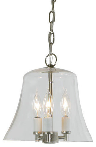 Three Light Greenwich Hanging Bell Lantern, Pewter
