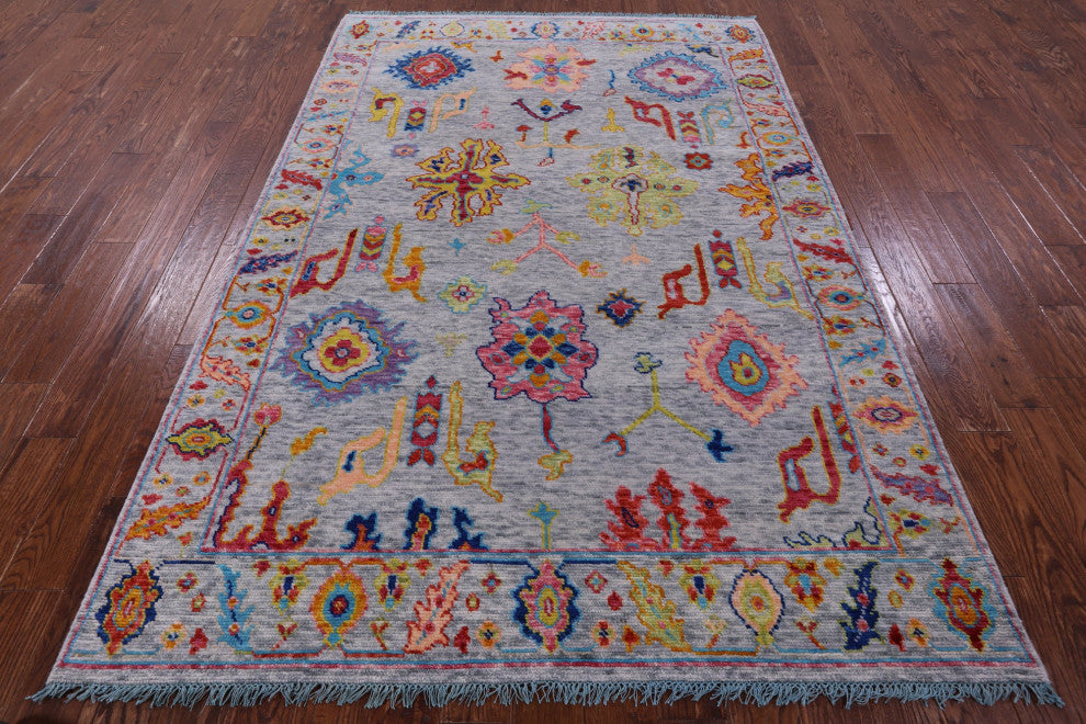 Turkish Oushak Handmade Wool Rug 6' 0" X 8' 9" - Q14843