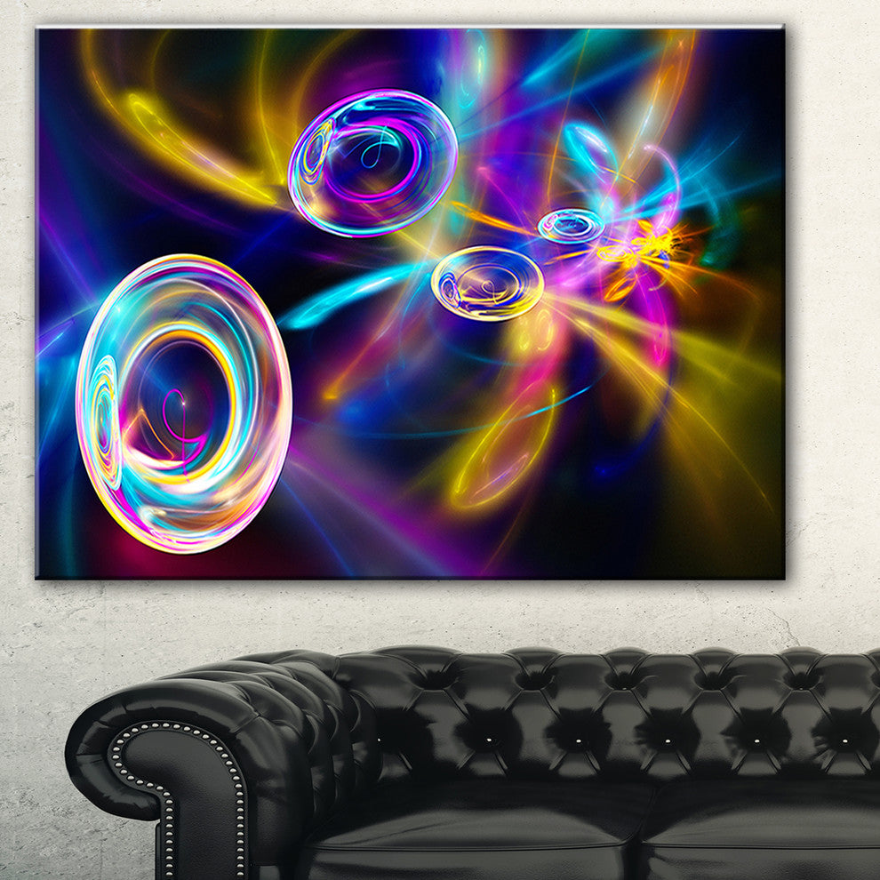 "Blue Fractal Desktop Wallpaper" Abstract Digital Art Canvas Print