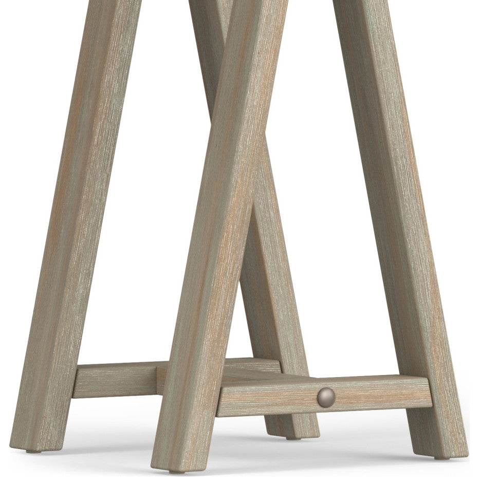 Sawhorse Solid Wood 50" Modern Console Sofa Table, Distressed Gray