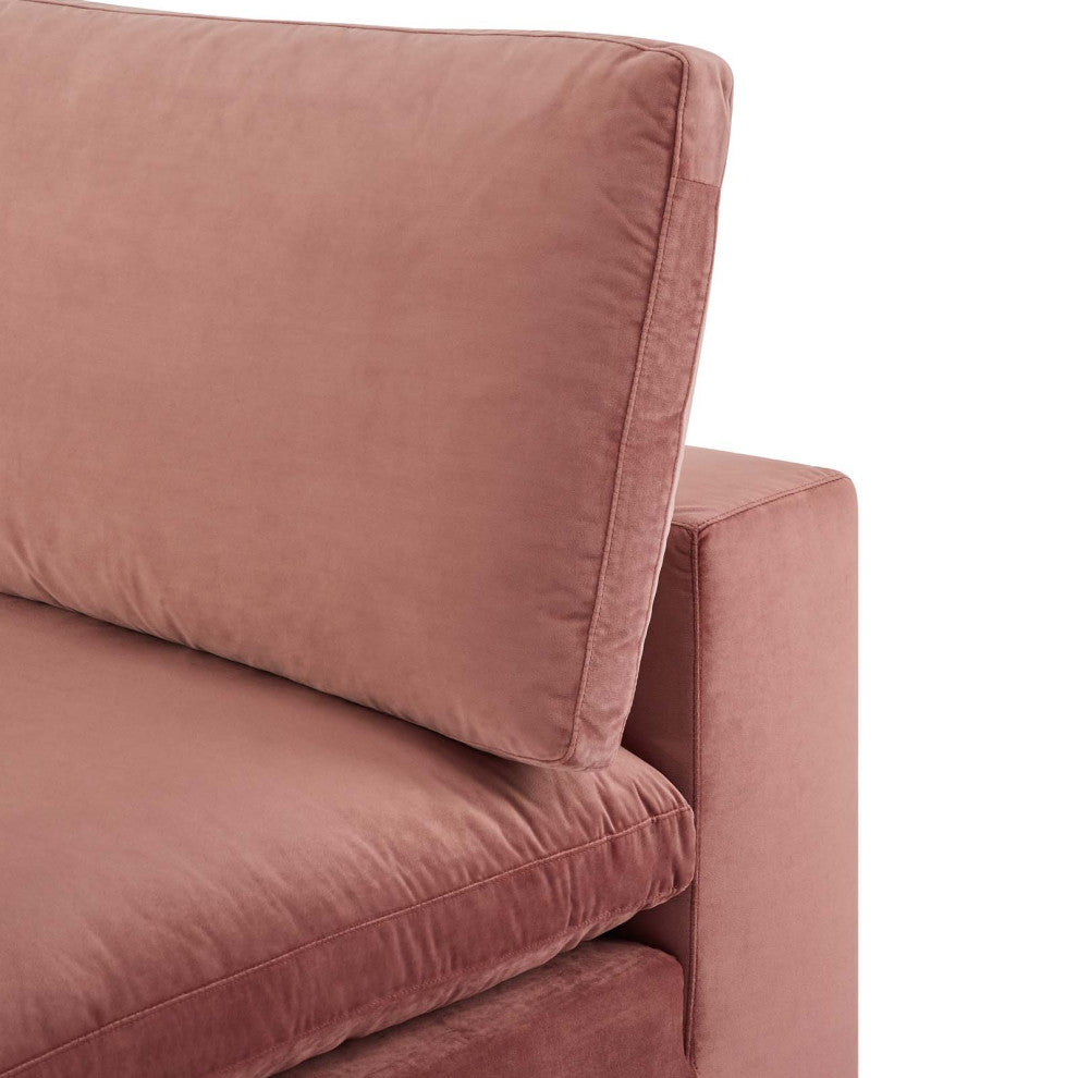 Sofa Middle Chair, Velvet, Pink, Modern, Living Lounge Hotel Lobby Hospitality