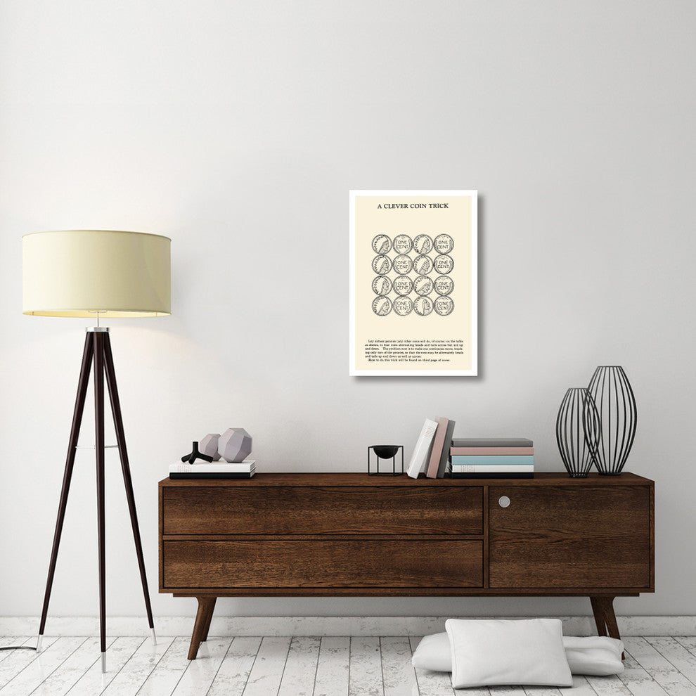 "A Clever Coin Trick - 16 Pennies" Digital Paper Print by Retromagic, 22"x32"