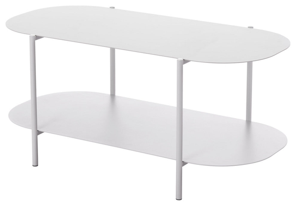 Coffee Table, Round, Steel Metal, Gray, Lounge Cafe Lobby Hospitality