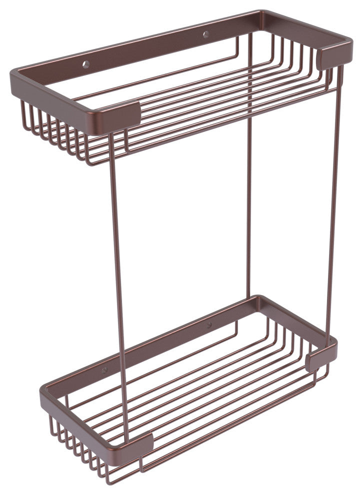Double Tier Toiletry Shower Basket, Antique Copper
