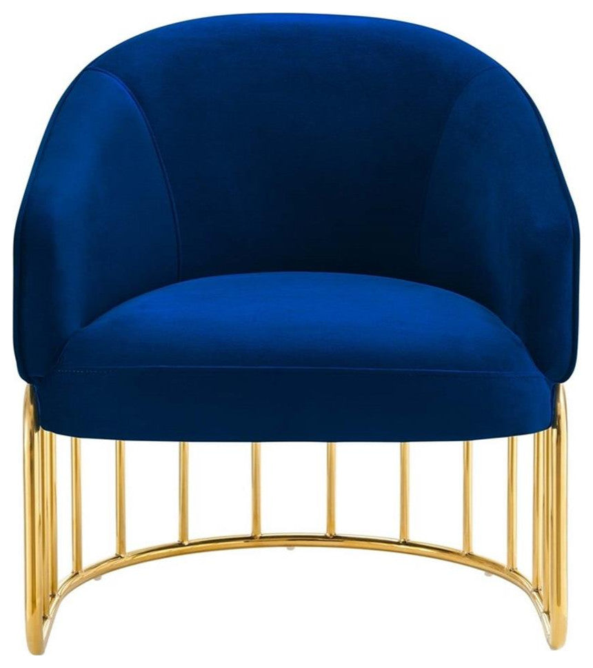 Legacy Performance Velvet Armchair, Navy