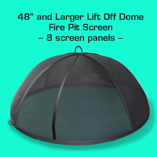Master Flame 24" Diameter Fire Pit Screen, Lift Off Dome, Carbon Steel