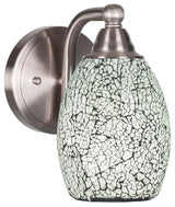 Paramount Wall Sconce, Brushed Nickel, 5" Black Fusion Glass