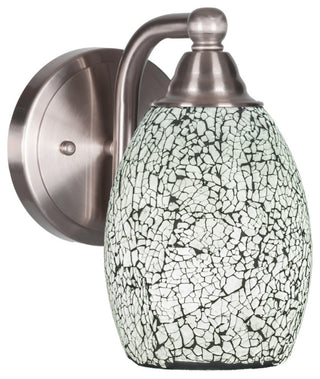 Paramount Wall Sconce, Brushed Nickel, 5" Black Fusion Glass