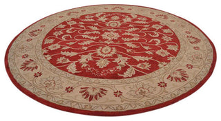 HAND TUFTED WOOL ECO-FRIENDLY AREA RUGS - Round,Red Gold,Oriental