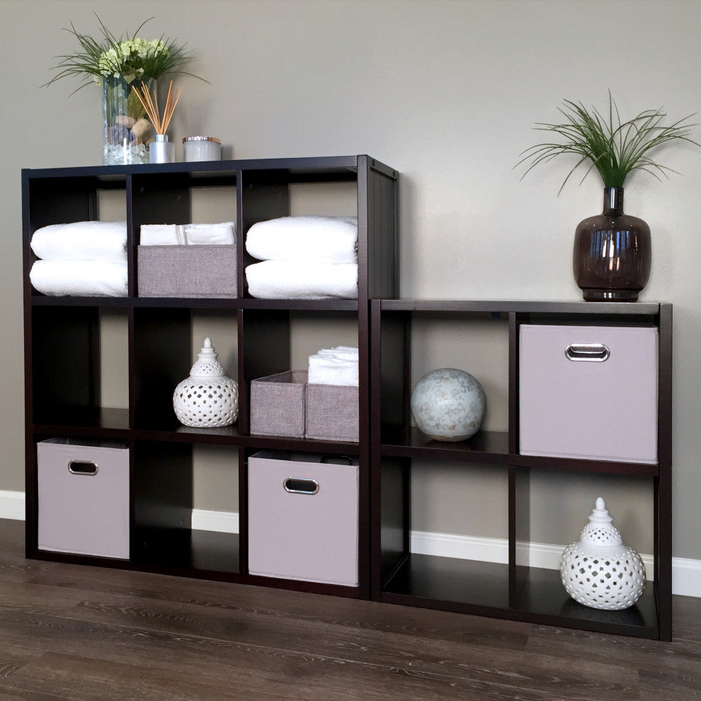 Solid Wood 9 Cube Storage Organizer, Espresso