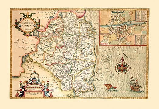 The Countie of Leinster (Ireland) - Canvas Poster 20" x 30"