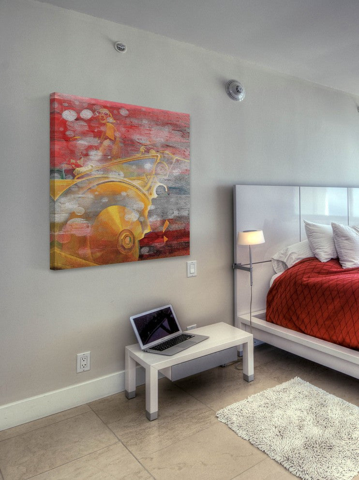 "Yellow Ride" Print on Canvas, 48"x48"