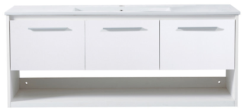 48" Single Bathroom Floating Vanity, White