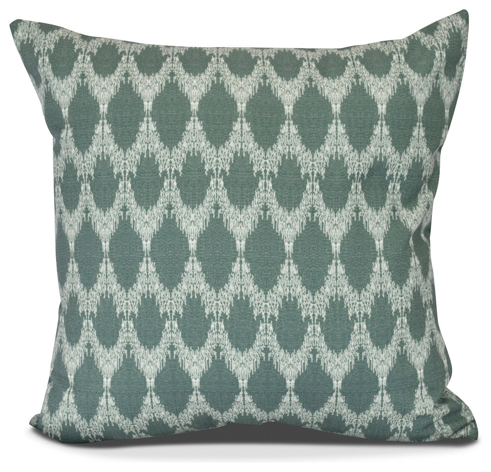 Peace 2, Geometric Print Pillow, Green, 26" x 26"