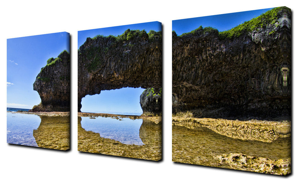 Ready2hangart Chris Doherty 'Aqua Rocks II' 3-piece Canvas Wall Art