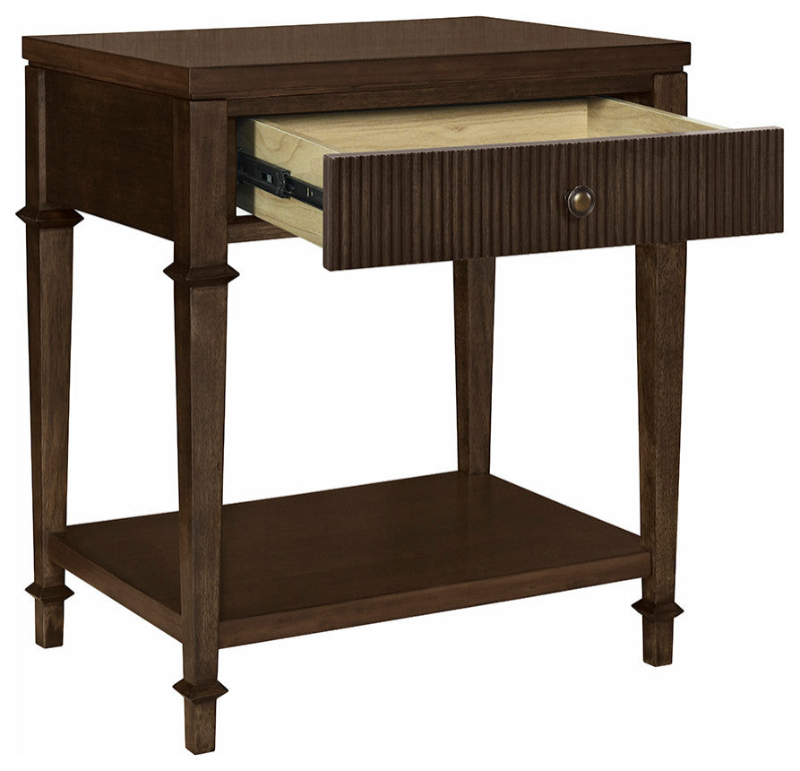 Martha Stewart Kenna Bed, Console Table, Nightstand, Dark Coffee, Nightstand