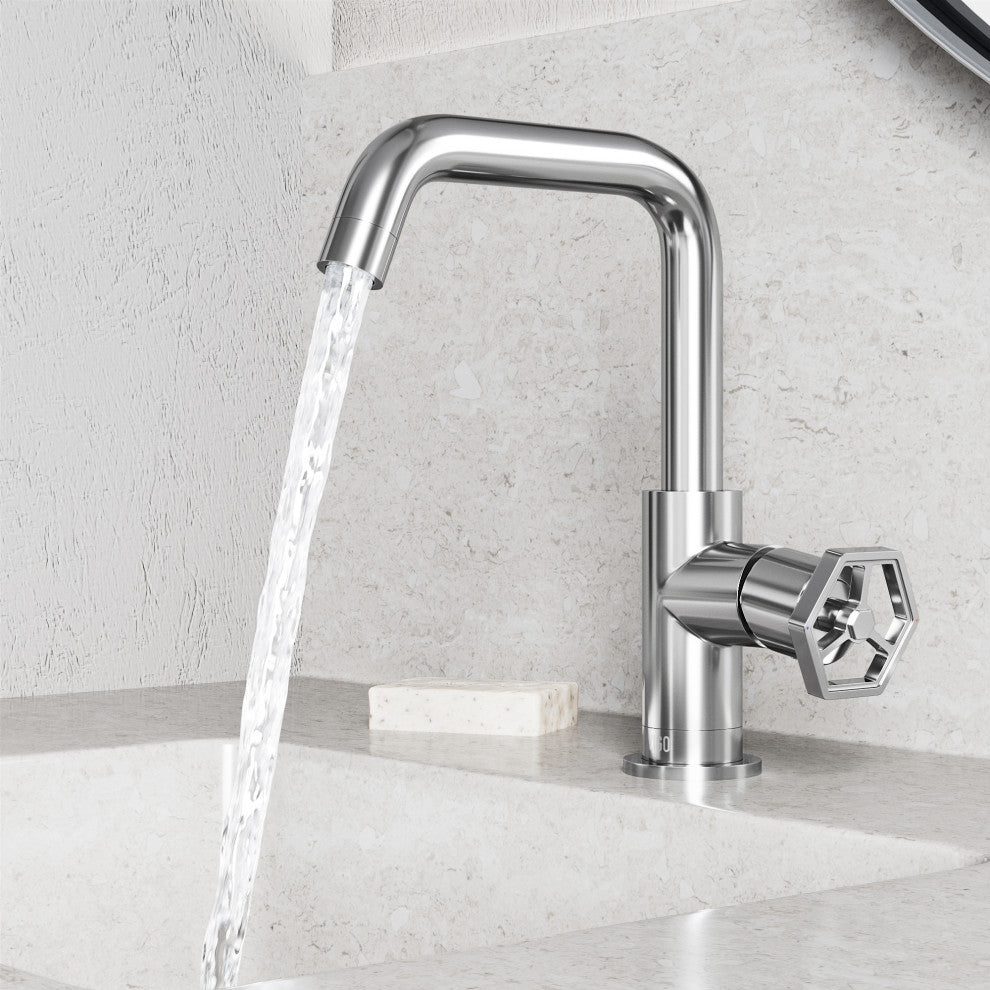 VIGO Ruxton 9" H Single Handle Single Hole Bathroom Faucet, Chrome, Without Extras