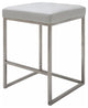 Chi Counter Stool In Brushed Stainless Steel, White