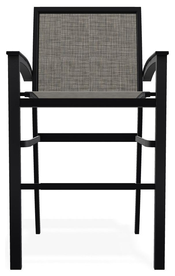 Bazza Sling Bar Height Stackable Outdoor Stool, Storm/Black