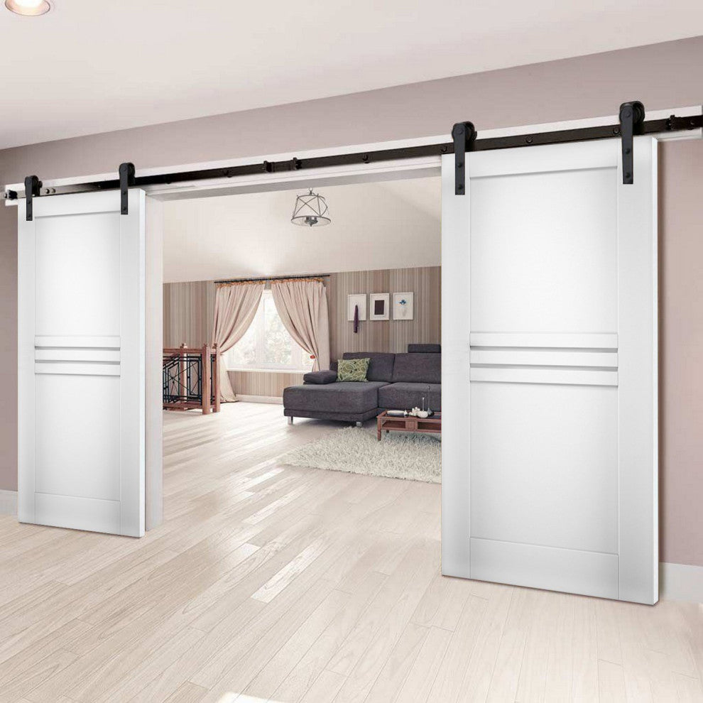 Slab Door Panel / Mela 7444 White Silk / Finished Doors, 28" X 96"