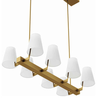 Enthrall 8-Light Chandelier, White Satin Brass