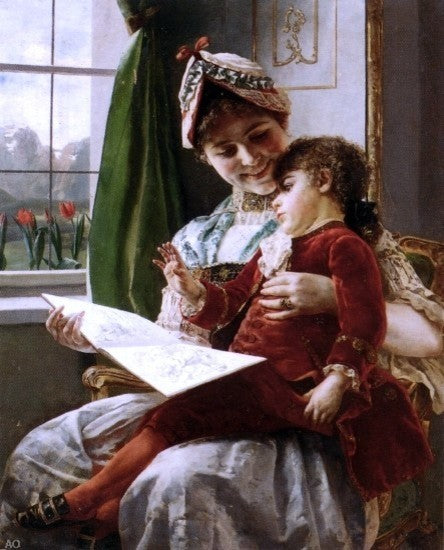 Alfred Raudnitz Storytime, Gallery Wrapped Canvas Print, 20"x25"