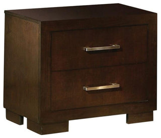 Wood Nightstand with 2 Drawers, Cappuccino