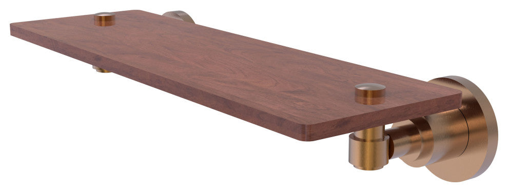 Washington Square 16" Solid Wood Shelf, Brushed Bronze