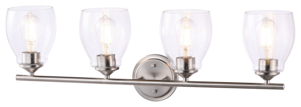 Minka-Lavery 2434-84, 4-Light Wall Lamp, Winsley, Brushed Nickel