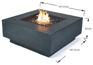 Bergen Square Dark Grey Concrete 40" Natural Gas Fire Table by Elementi Plus