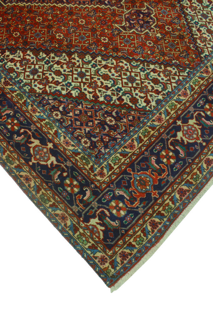 Fine Vintage Distressed Norbert Red/Navy Rug, 6'7x9'9