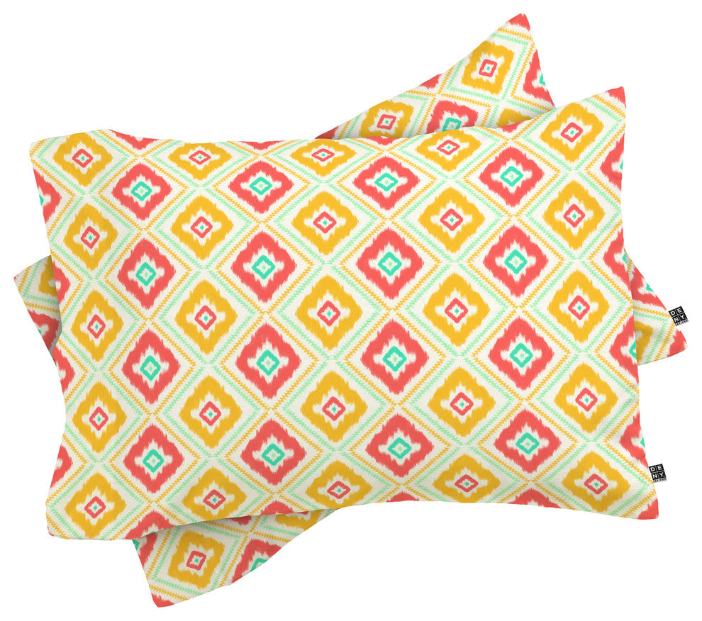 Deny Designs Jacqueline Maldonado Zig Zag Ikat White Pillow Shams, King