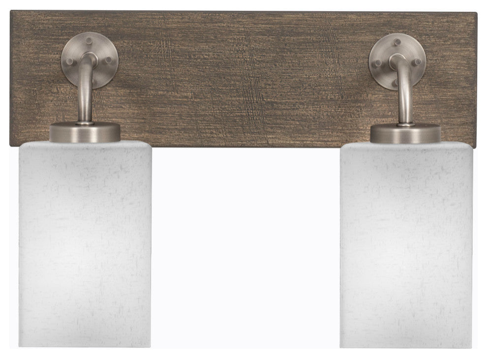 Oxbridge, Bath Bar Graphite & Painted Distressed Metal, 4" White Muslin