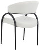 Privet Dining Chair (Set of 2), Cream, Matte Black Finish