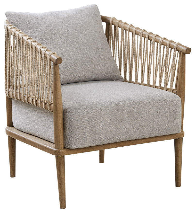 Madison Park Odessa Natural Cabin Jute Twine Rope Lounge Accent Chair