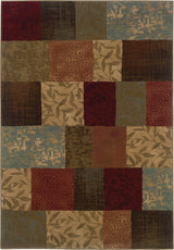 Oriental Weavers Hudson Green/Red Geometric Indoor Area Rug 3'10"X5'5"