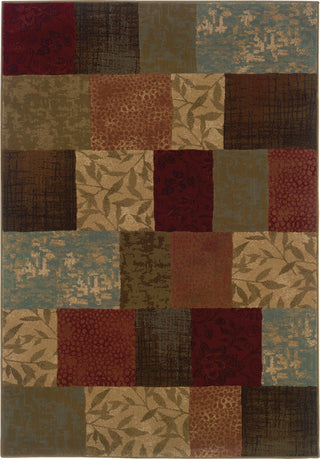 Oriental Weavers Hudson Green/Red Geometric Indoor Area Rug 3'10"X5'5"