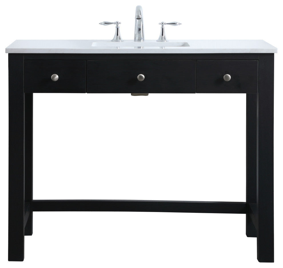 42" ADA Compliant Bathroom Vanity, Black