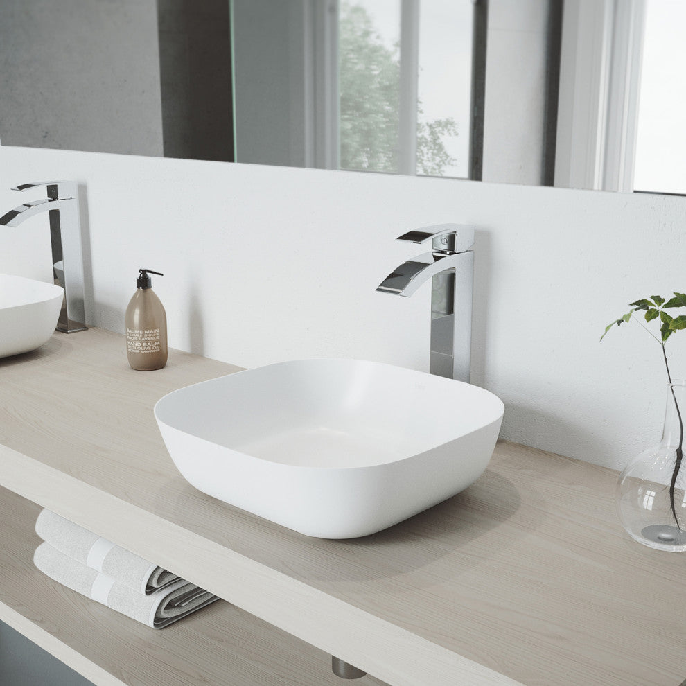 VIGO Duris 12" H Single Handle Single Hole Bathroom Vessel Faucet, Chrome