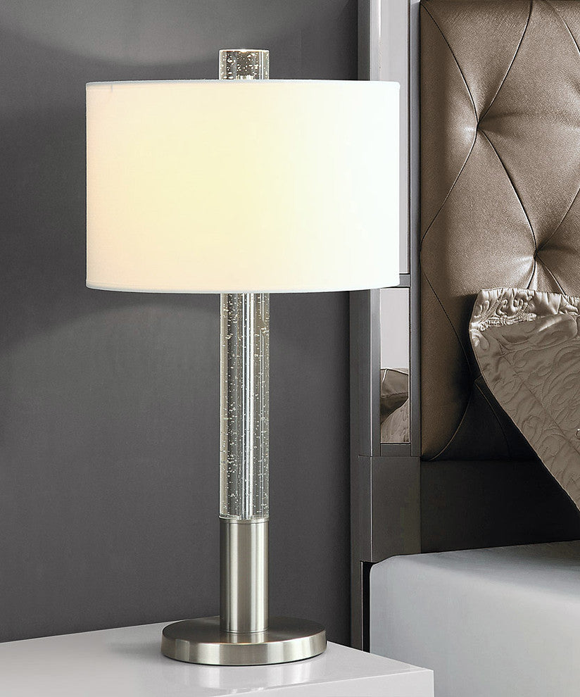 Fusion 30" Bubble Crystal Table Lamp, Brushed Nickel